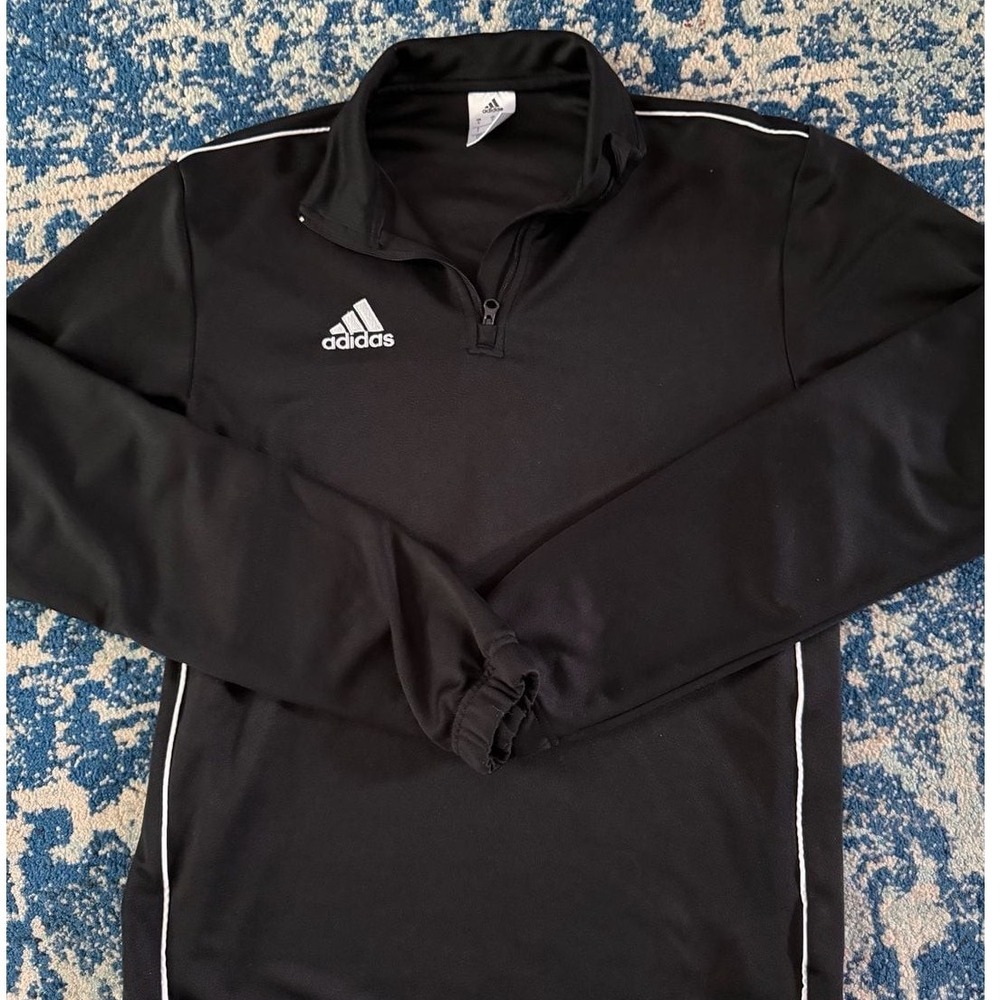 Adidas‎ Climalite Mens Small Black Quarter Zip Pullover Training Top Piping